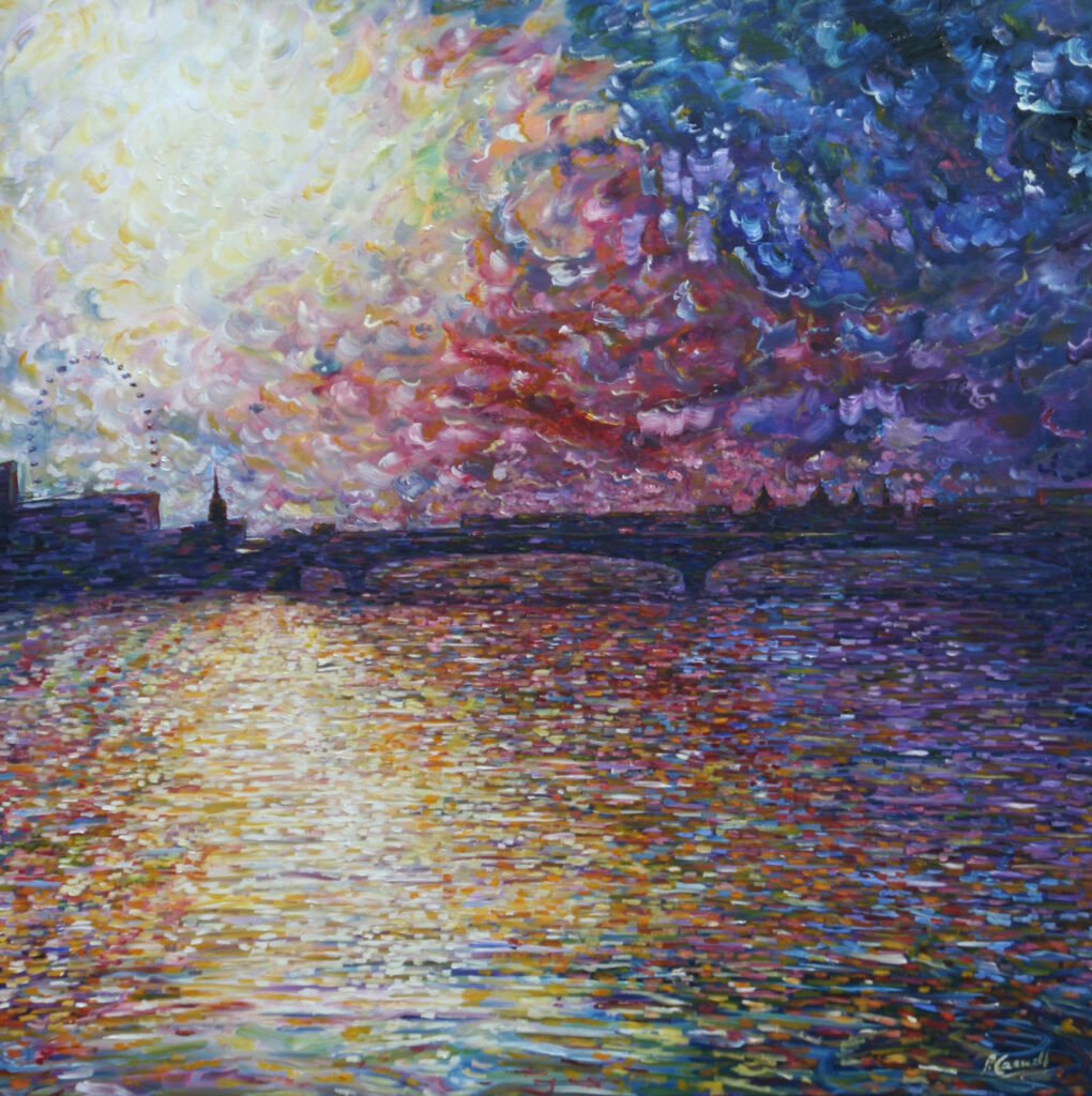 London River Thames Sunset Painting