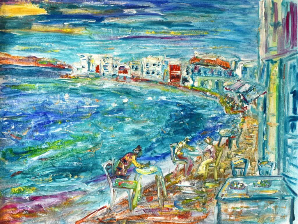 Just before the sunset Art Painting Mykonos Town Mykonos Greece